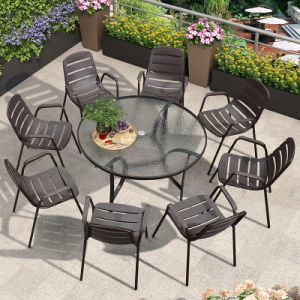 Tavola e sedie da giardino di rattan da fuori Set da patio in poliestere a 3 pezzi