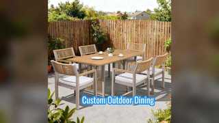 Set da pranzo per esterni, colori personalizzati, struttura in alluminio