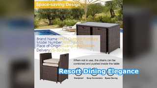 Set da pranzo all'aperto Tavolo in vetro per hotel resort